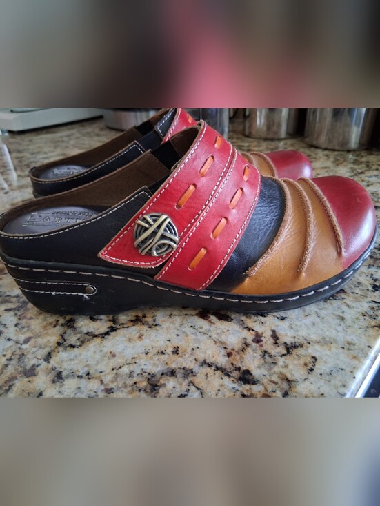 L'artiste Shoes - L'artiste Fun MULTI-COLOR LEATHER CLOGS SIZE 38/7
